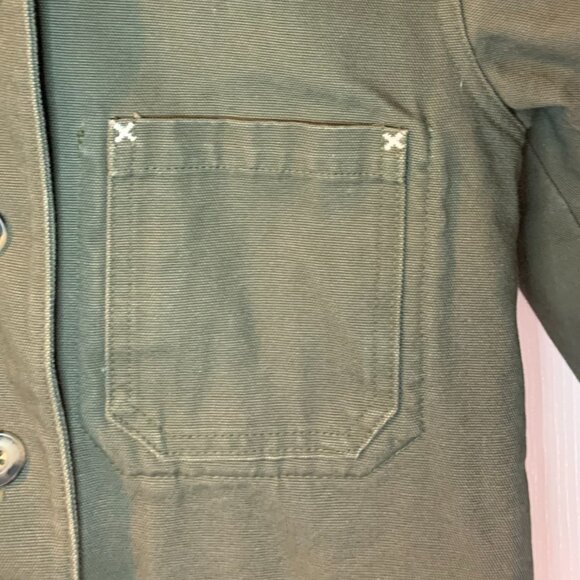 Marine Layer Women's Canvas Chore Jacket Sz XS Olive Green Hooded Fall Layering - Picture 5 of 8